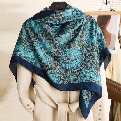 Silk-Effect Scarf 180 × 90 cm – Teal