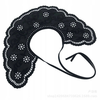 Guler detașabil de damă brodat – negru