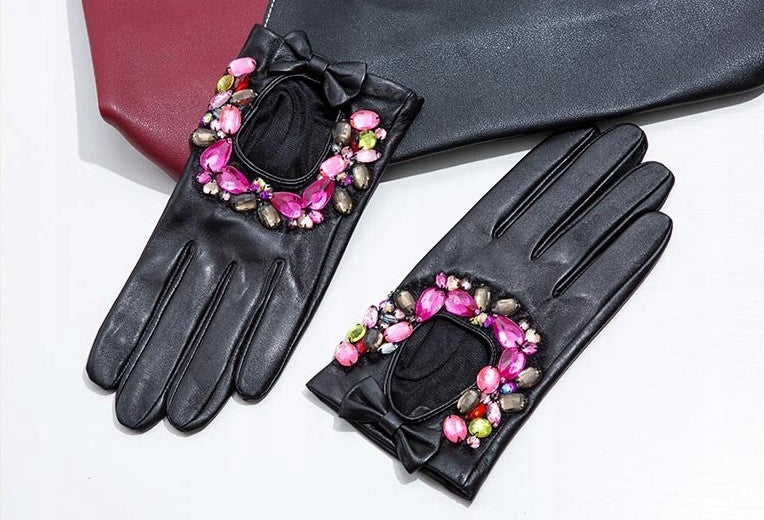 Gants en cuir pour femme – noir