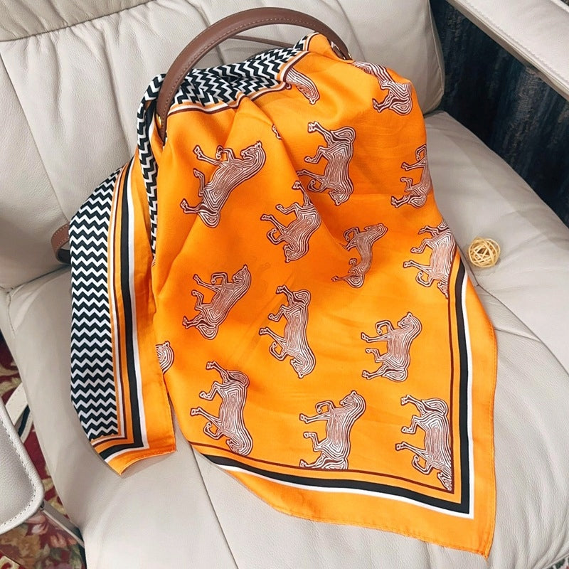Foulard effet soie pour femme 70 × 70 cm