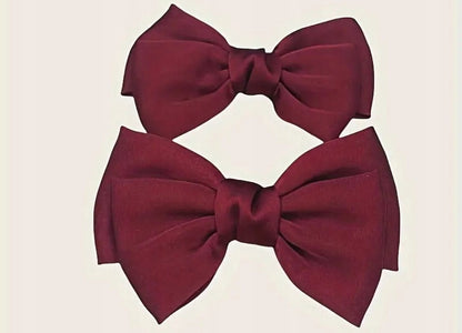 Clips de chaussures à nœuds en satin – bordeaux