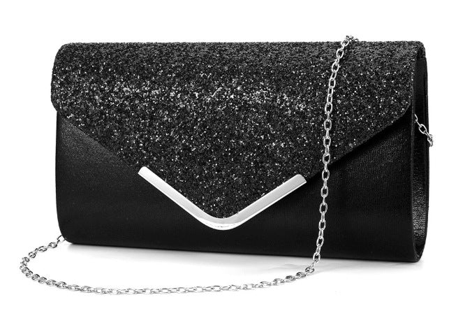 Glitzer-Clutch – schwarz