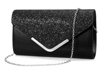 Glitzer-Clutch – schwarz