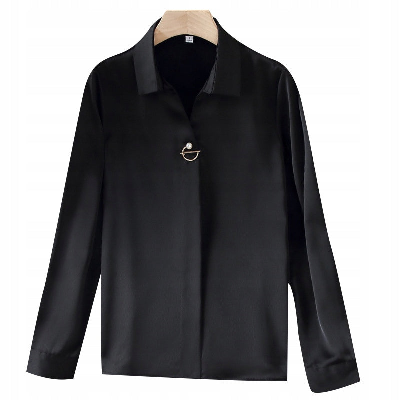 Women's Elegant Collared Shirt — Black