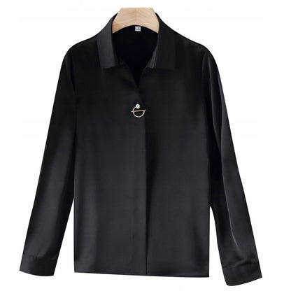 Women's Elegant Collared Shirt — Black