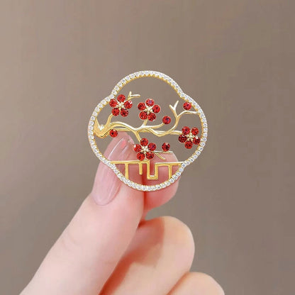 Brosche gerahmte Blume mit Zirkonia