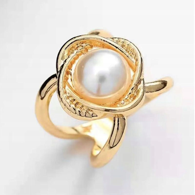 Hebilla para pañuelo con perla – dorado