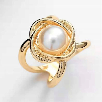 Hebilla para pañuelo con perla – dorado