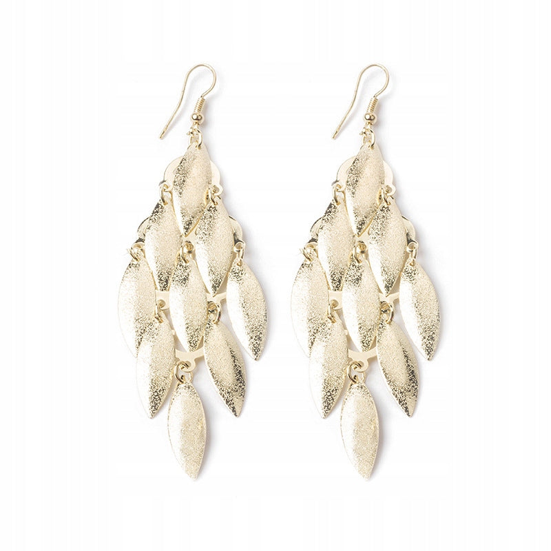Elegant Women's Gold-Tone Dangle Earrings for Weddings and Special Occasions
