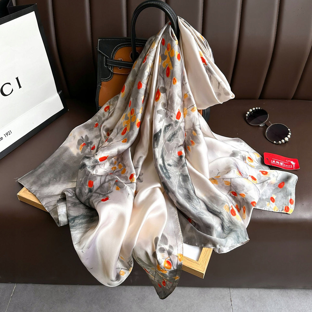 elegancki damski SZAL piękna duża CHUSTA jak jedwab 180cm/90cm szykowny