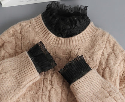 Manșete decorative din dantelă – negre