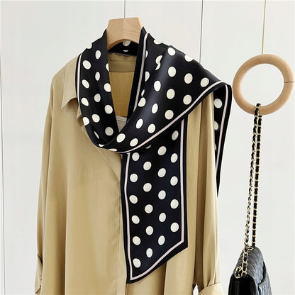 Silk-Effect Square Scarf 13 × 147 cm