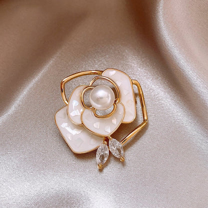 Brosche Blume mit Zirkonia