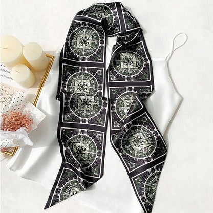 Foulard effet soie pour femme 13 × 147 cm