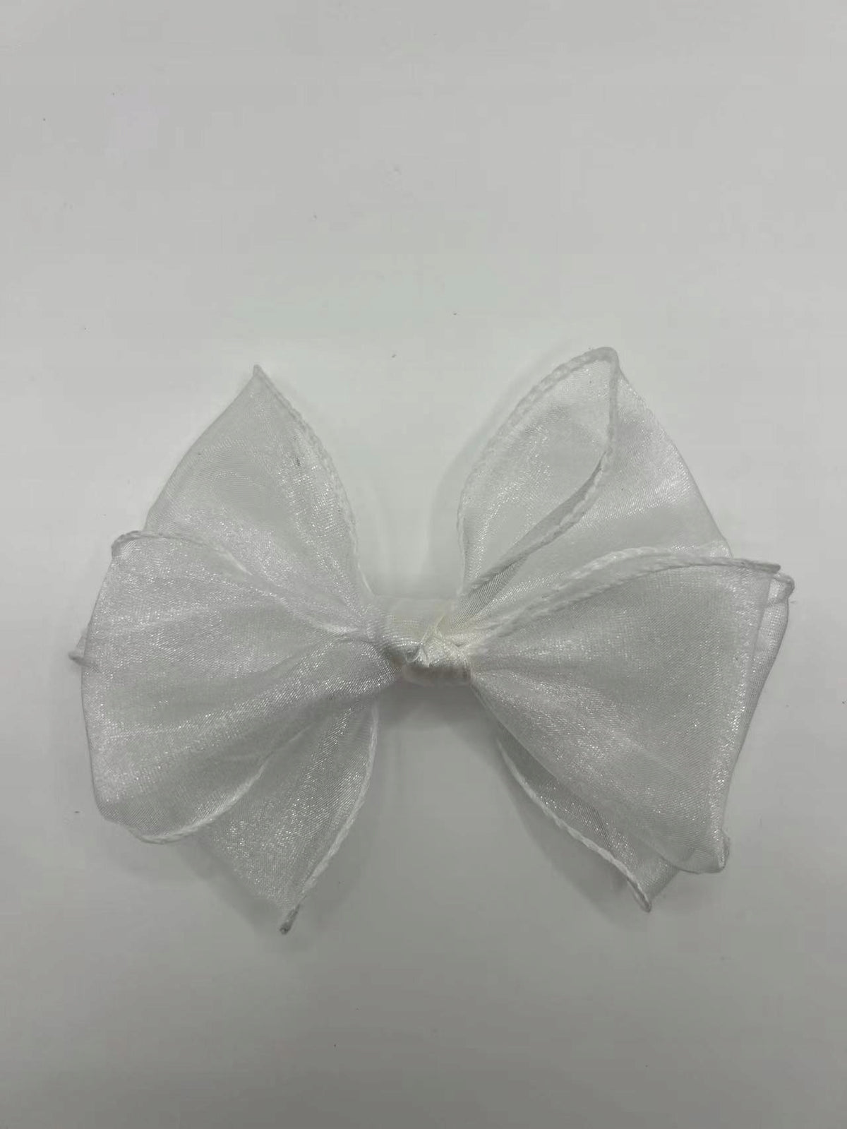 White Satin Bow Shoe Clips — Elegant Decorations for High Heels