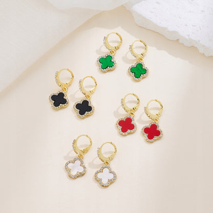 Delicate, Elegant Women's Green Earrings with Cubic Zirconia