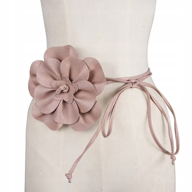 Flower Tie Belt – Light Pink