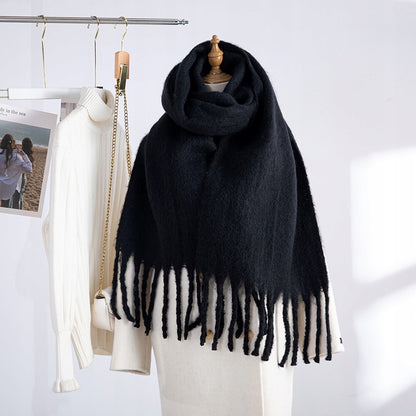 Damen-Winterschal 200 × 40 cm – schwarz
