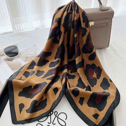 Women's Printed Silky Square Scarf — Gift Idea, 70×70 cm