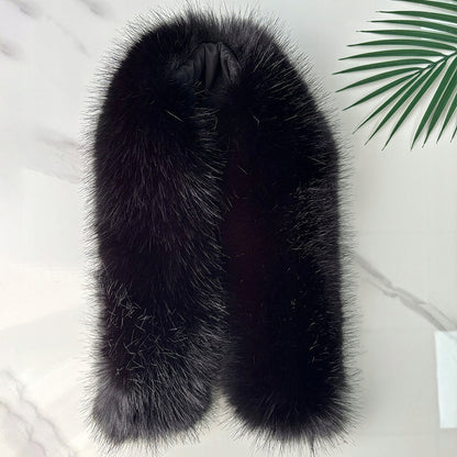 Écharpe en fausse fourrure 50 × 10 cm – noir