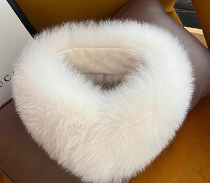 Women's Faux-Fur Scarf 50 × 10 cm – White