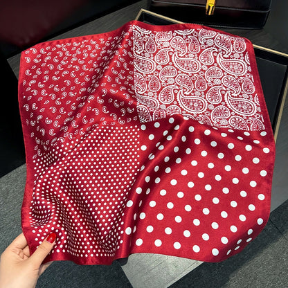 Women's Printed Silky Square Scarf — Gift Idea, 70×70 cm