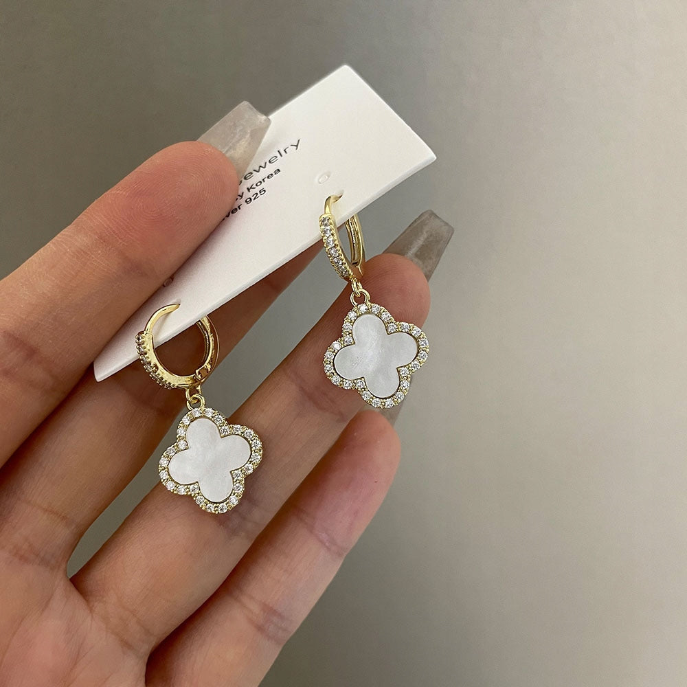 Women's Earrings with Rhinestones – White