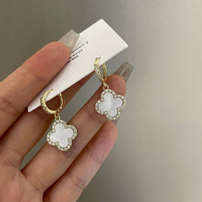 Women's Earrings with Rhinestones – White