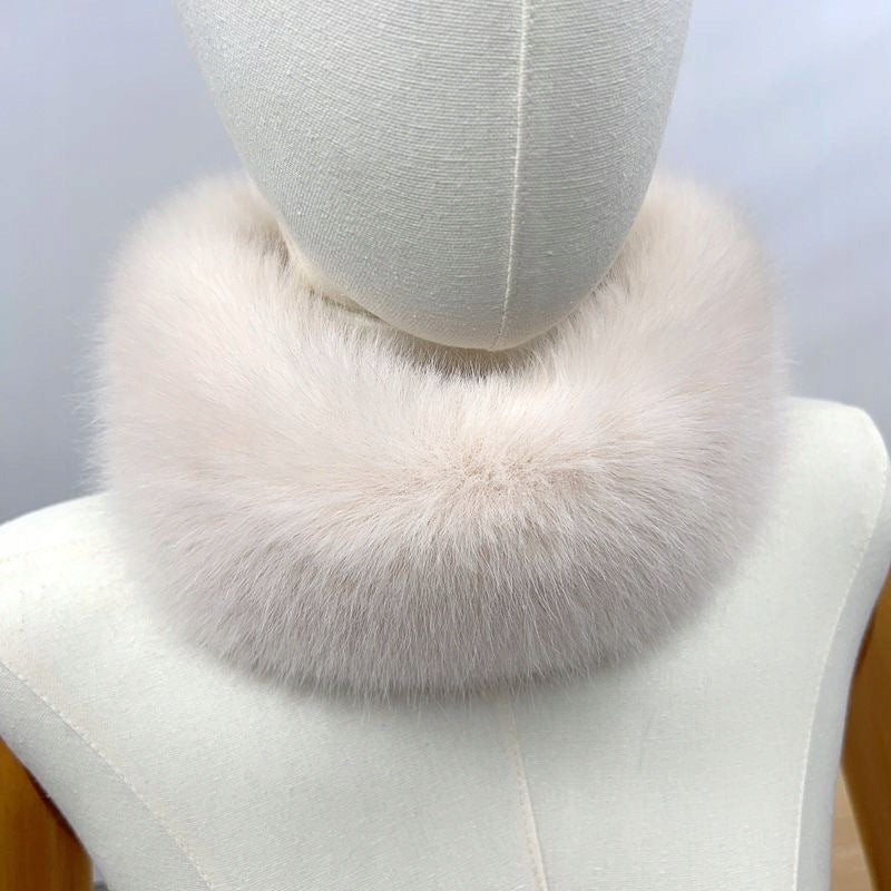 Women's Faux-Fur Scarf 50 × 10 cm – White