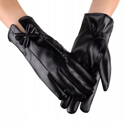 Gants en similicuir pour femme – noir