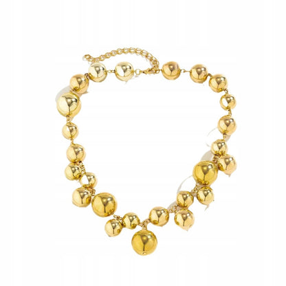 Gold-coloured Glass Pearl Necklace — Elegant Modern Jewellery