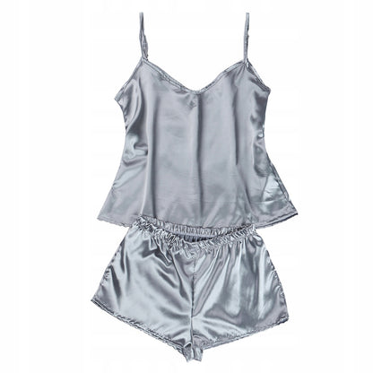 Women's Satin Pyjamas — Classic Silver Grey Set