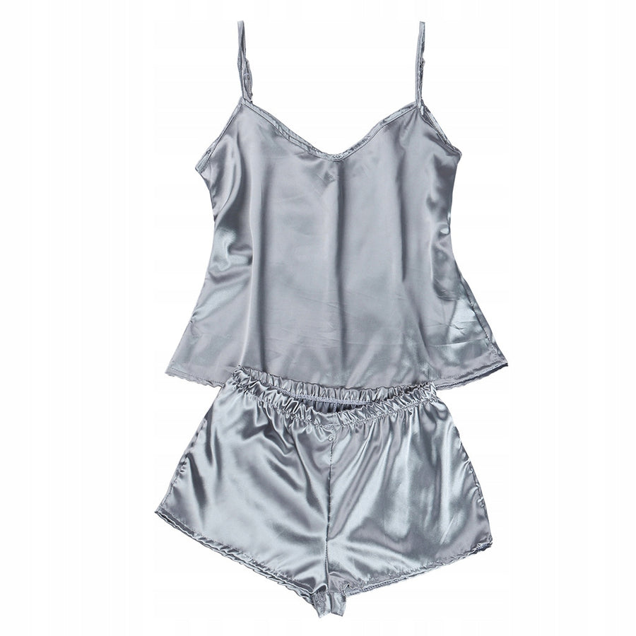 Women's Satin Pyjamas — Classic Silver Grey Set