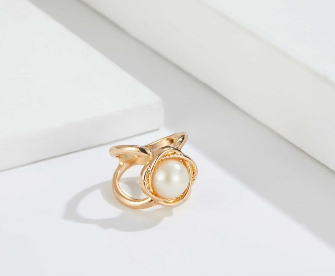 Hebilla para pañuelo con perla – dorado