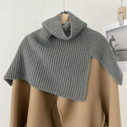 Women's Warm Winter Snood with a Wraparound Poncho-Style Collar