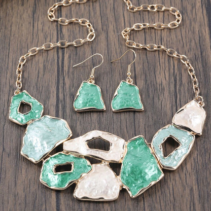 Necklace & Earrings Set – Green