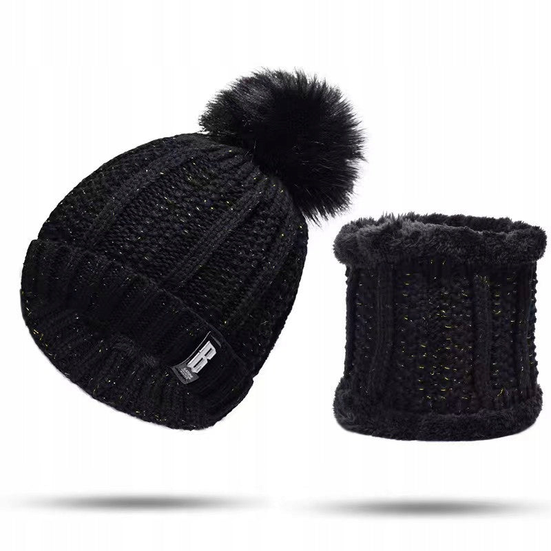 Set de iarnă: căciulă și fular tubular – negru