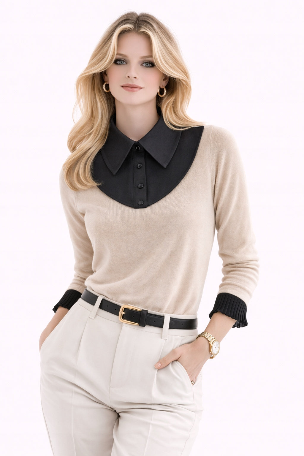 Col amovible pour femme – noir