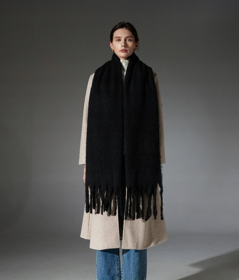 Damen-Winterschal 200 × 40 cm – schwarz