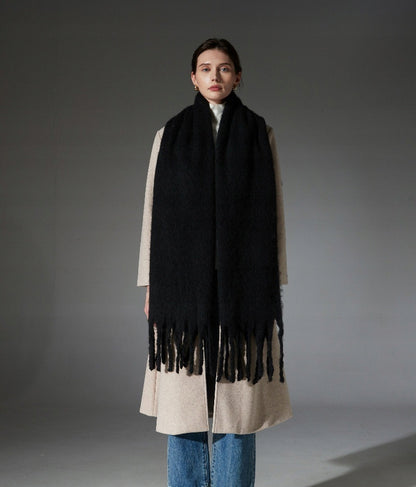 Damen-Winterschal 200 × 40 cm – schwarz