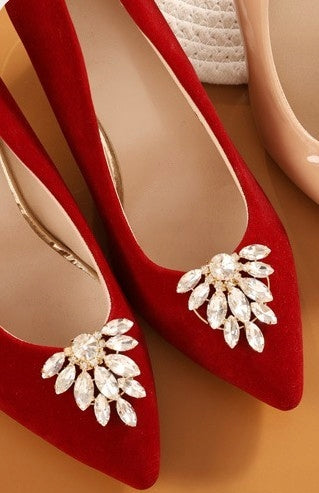 Cubic Zirconia Shoe Clips — Elegant Decorative Accessories for High Heels