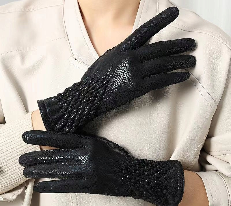 Guantes de cuero de mujer – negro