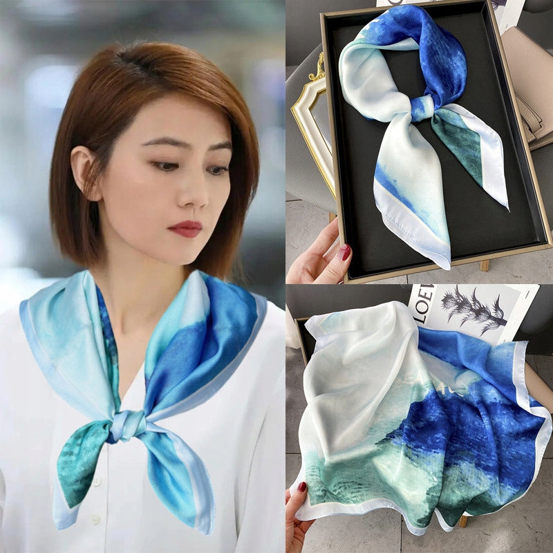 Silk-Effect Square Scarf 70 × 70 cm