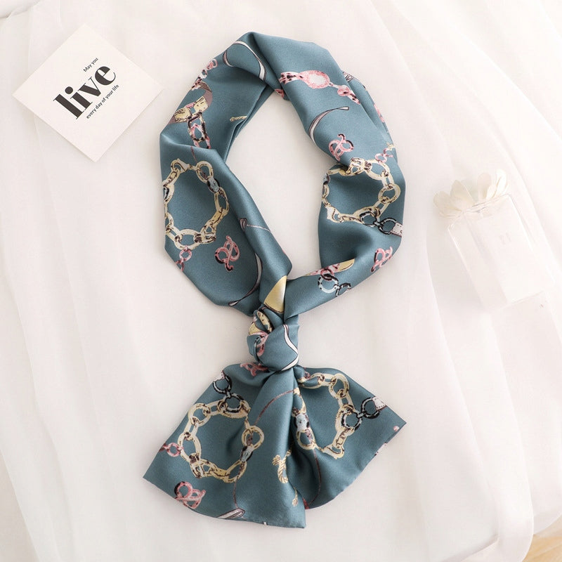 Silk-Effect Square Scarf 15 × 143 cm