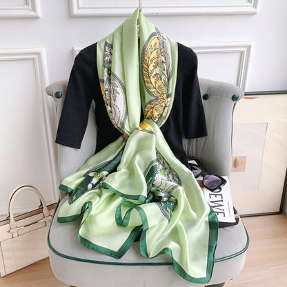 Șal de damă cu aspect de mătase 180 × 90 cm – verde