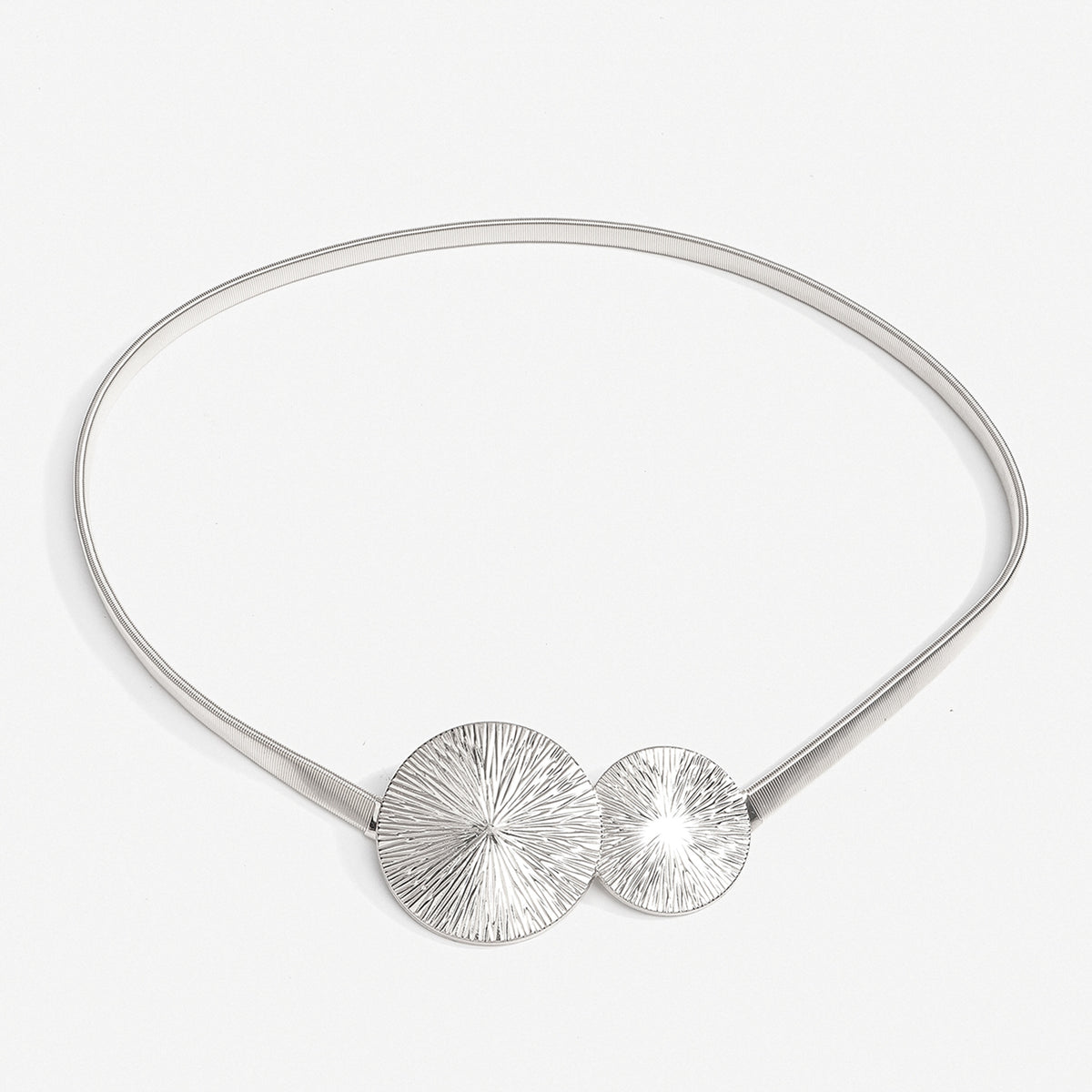 Cinturón elástico de muelle de mujer – plateado