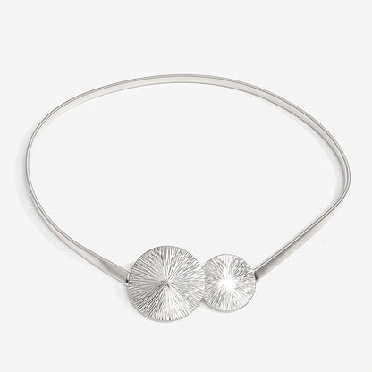 Cinturón elástico de muelle de mujer – plateado