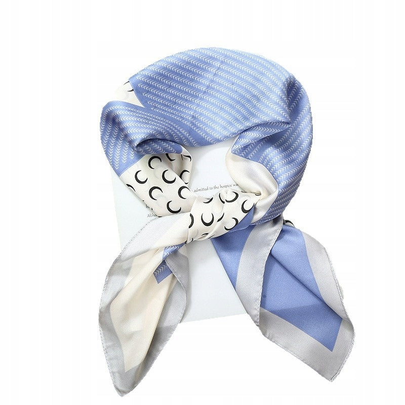 Women's Printed Silk-Effect Square Scarf, 70×70 cm