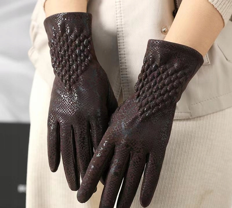 Women's Leather Gloves – Brown