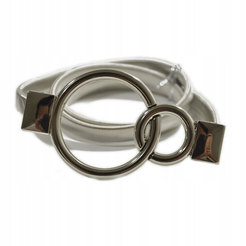 Cinturón elástico de muelle de mujer – plateado